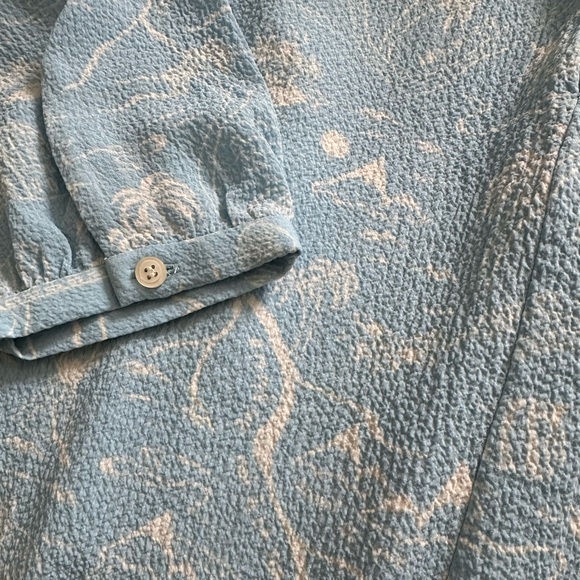 NWOT And Other Stories Blue Tropical Print Kaftan Midi Dress Size 6 - Picture 3 of 4